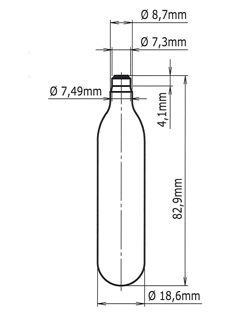 Obrázok 4 - Bombička CO2, 12g bez závitu, 10 ks